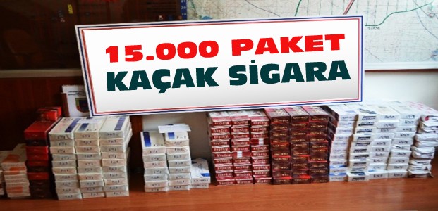 15 bin paket gümrük kaçağı sigara ele geçirildi