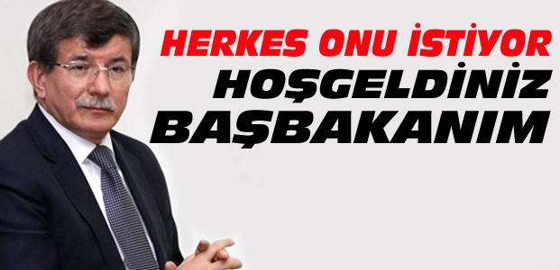 Davutoğlu'na Başbakanım'lı Karşılama