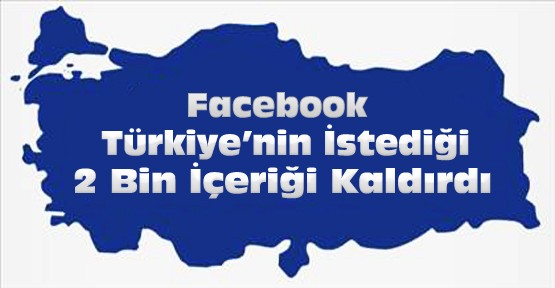 Facebook Türkiye'nin istediği 2 bin 14 içeriği kaldırdı