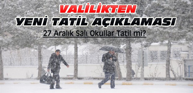 Konya'da 27 Aralık Salı Okullar Tatil