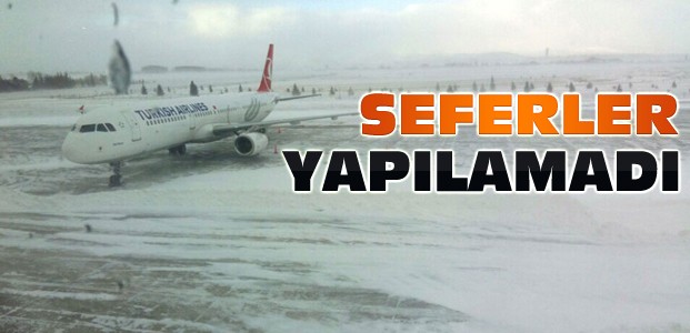 Konya'da Hava Ulaşımına Kar Engeli