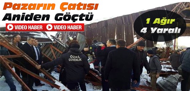 Konya'da Kapalı Pazar Yerinin Çatısı Çöktü-VİDEO