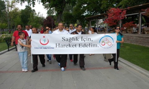 Konya'da sağlık için yürüdüler
