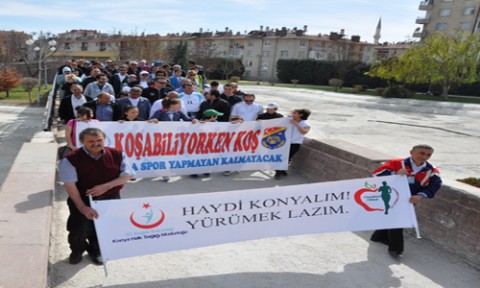 Konya'da sağlık için yürüyüş 