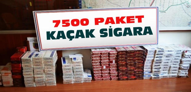 Yapılan Aramada 7 Bin 500 Paket Kaçak Sigara Çıktı