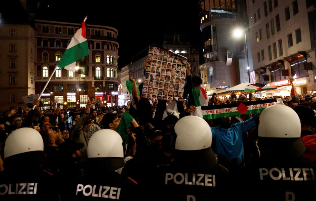 Avusturya'da Filistin'e Destek Yürüyüşü