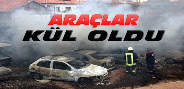 Konya'da trafik otoparkında yangın-70 araç yandı